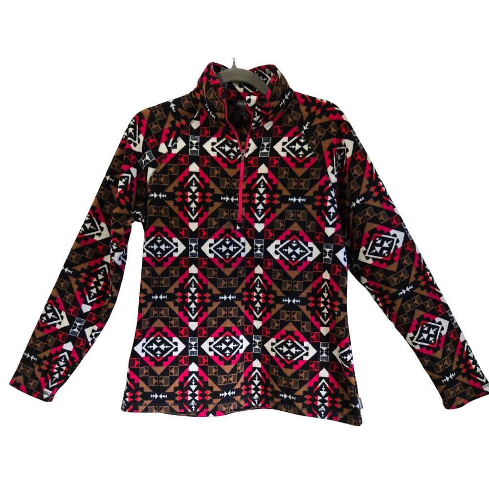 Eddie Bauer Gorpcore, Women M Fleece Pullover Quarter Zip Southwestern Geometric
